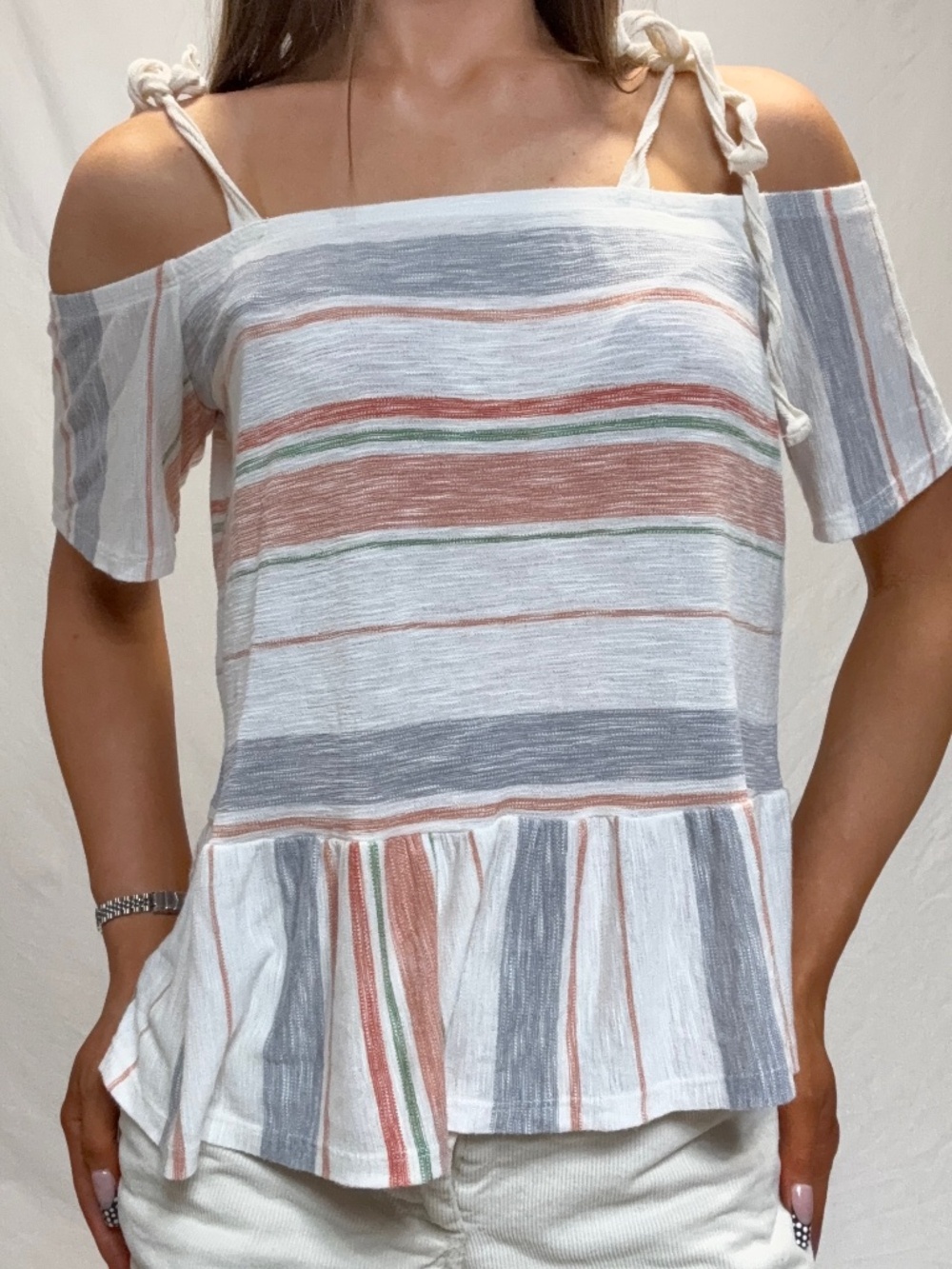 Copper Key off-the-shoulder multicolor top
